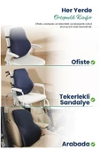 Anatomik Ortopedik Visco Bel Destek Yastığı Kilitli Sabitleme Lastiği, Ofis, Araba - 5