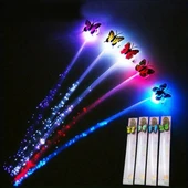 Led Fiber Optik Işıklı Kelebek Saç Klipsi - 1