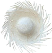 Tropikal Parti Beyaz Hasır Hawaii Şapkası thumbnail 2