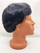MDB Siyah Renk Kısa Kesim İçi Astarlı Erkek Peruğu thumbnail 4