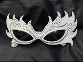 Taşlı Beyaz Alev Parti Gözlüğü - 1