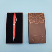 MDB Mandala Desenli Kutulu Kırmızı Touchpen Tükenmez Kalem thumbnail 2