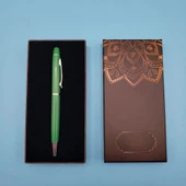 MDB Mandala Desenli Kutulu Yeşil Touchpen Tükenmez Kalem thumbnail 1