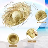 Tropikal Parti Natural Hasır Şapka thumbnail 5