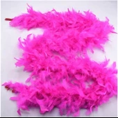 Fuşya Renk Kabarık Tüylü Otriş Boa Gerçek Tüy Dekorasyon thumbnail 4