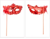 MDB Kırmızı Işıltılı Tutmalı Fotoğraf Çekimi Maskesi thumbnail 2