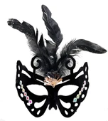 MDB Siyah Süet Tüylü Kelebek Figür Parti Maskesi thumbnail 1