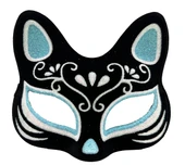 MDB Siyah Süet Gümüş Mavi Simli Kedi Maskesi thumbnail 1