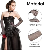 MDB Siyah İncili Elmas File Örgü Uzun Eldiven thumbnail 4