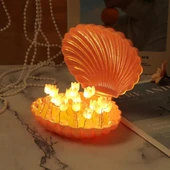 MDB LED Işıklı Kendin Yap Deniz Kabuğu Tasarımlı Lale Lamba thumbnail 1