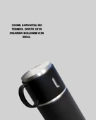 Isıyı Uzun Süre Koruyan 500 ml Termos Seti | Çelik Gövde, 2 Bardaklı, Hediye Kutulu - 2