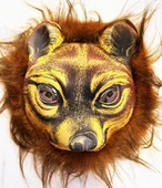 Kahverengi Saçlı Kaplan Aslan Leopar Maskesi Mega Peluş 32 No - 1