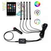 Araç İçi Ayak Altı Sese Duyarlı Şerit Led 4'lü Set thumbnail 1