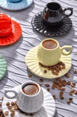 12 Parça 6 Kişilik Kabak Model Çizgili Kahve Fincan Takımı - 2
