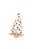 Yılbaşı Ağacı Broş - Beyaz thumbnail 2