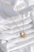 Gold Renk Güneş Model Vintage Kadın Kolye - BKO9521-ST thumbnail 2