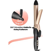 Goldmaster Shine Dijital Göstergeli Seramik Plakalı 25 mm Saç Şekillendirici Maşa Gold IN6136 thumbnail 3