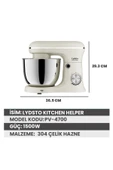 Lydsto Kitchen Helper Pv-4700 1500w-5.2 Litre -10 Kademe Hız Ayarı Stand Mikser Hamur Yoğurma Makinesi Krem thumbnail 6
