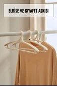 3 Lü Geniş Kıyafet Ve Elbise Askısı Beyaz 43 Cm ASKI thumbnail 1