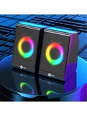 Lenovo Lecoo DS100 1+1 RGB Aydınlatmalı Kablolu Stereo 6W Soundbar Masaüstü Hoparlör Siyah - 7
