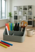 Masaüstü Kalem & Düzenleyici Kalemlik Gri thumbnail 2