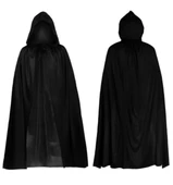 Parti Aksesuar Cadılar Bayramı Kapişonlu Pelerin Siyah 90 cm thumbnail 1