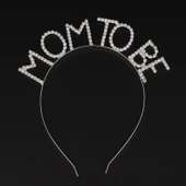 Parti Gümüş Renk Metal Taşlı Mom To Be Taç Baby Shower Anne Tacı thumbnail 3