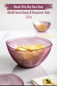 Akrilik Barok Mürdüm Orta Boy Kare Meyve & Salata Kasesi & Karıştırma Kabı / 1,5 Lt  (CAM DEĞİLDİR) - 1