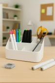 Masaüstü Kalem & Düzenleyici Kalemlik Beyaz thumbnail 2