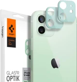 Spigen iPhone 12 Mini ile Uyumlu Kamera Lens Cam Ekran Koruyucu Glas.tR Optik (2 Adet) Green thumbnail 1