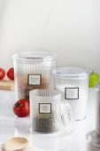 12'li Barok Yuvarlak 3 Boy Kavanoz Seti & Saklama Kabı & Erzak Kabı (4*2000 ML, 4*1000 ML, 4*500 ML) thumbnail 3