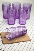 Akrilik Mor 6'lı Uzun Bardak & Su Meşrubat Bardağı 750 ml ( Büyük Boy & Cam Değildir ) thumbnail 1
