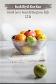 Akrilik Barok Şeffaf Büyük Kare Meyve & Salata Kasesi & Karıştırma Kabı / 3,3 Lt (CAM DEĞİLDİR) - 2