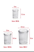 18'li Barok Yuvarlak 3 Boy Kavanoz Seti & Saklama Kabı & Erzak Kabı (6*2000 ML, 6*1000 ML ,6*500 ML) thumbnail 5