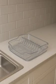 Şeffaf Akrilik Tabaklık Bulaşıklık Düzenleyici 2 Parça 37x38x7 cm thumbnail 2