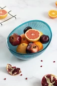 Akrilik Barok Aquamarin Büyük Oval Meyve & Salata Kasesi & Karıştırma Kabı / 3,3 Lt  (CAM DEĞİLDİR) - 5