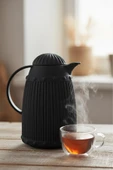 1 LT Isı Yalıtımlı Çay ve Soğuk Su Termosu Siyah (12 Saat Sıcak Tutar & İçi Camdır) thumbnail 3