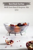 Akrilik Barok Şeffaf Büyük Oval Meyve & Salata Kasesi & Karıştırma Kabı / 3,3 Lt  (CAM DEĞİLDİR) - 1