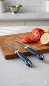 Tramontina 2 li Kısa Meyve Bıçağı Seti Paslanmaz Çelik Lacivert thumbnail 2