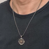 Gümüş Oksitli Pusula Erkek Kolye thumbnail 5