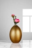 Vazo Küçük Vazo Masa Üstü Vazo Ev Dekorasyon Vazo Altın Renk Model 70 thumbnail 1