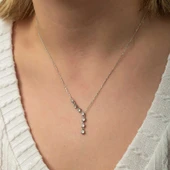 Gümüş Zirkon Sıra Taşlı Kadın Kolye thumbnail 5