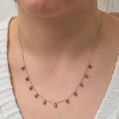 Gümüş Mistik Topaz Taşlı Rose Şans Kadın Kolye thumbnail 2