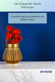 Vazo Küçük Vazo Masa Üstü Vazo Ev Dekorasyon Vazo Altın Renk Model 83 thumbnail 4