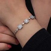 925 Ayar Gümüş Baget Taşlı Kadın Bileklik thumbnail 2