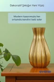 Vazo Küçük Vazo Masa Üstü Vazo Ev Dekorasyon Vazo Altın Renk Model 73 thumbnail 5
