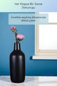 Vazo Küçük Vazo Masa Üstü Vazo Ev Dekorasyon Vazo Siyah Renk Model 71 thumbnail 4