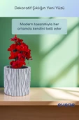 Vazo Küçük Vazo Masa Üstü Vazo Ev Dekorasyon Vazo Beyaz Renk Model 78 thumbnail 5