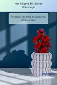 Vazo Küçük Vazo Masa Üstü Vazo Ev Dekorasyon Vazo Beyaz Renk Model 75 thumbnail 4