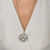 Gümüş Kazaziye Örgü Kadın Kolye thumbnail 4